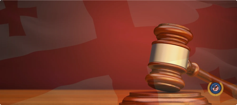 Georgia flag and gavel