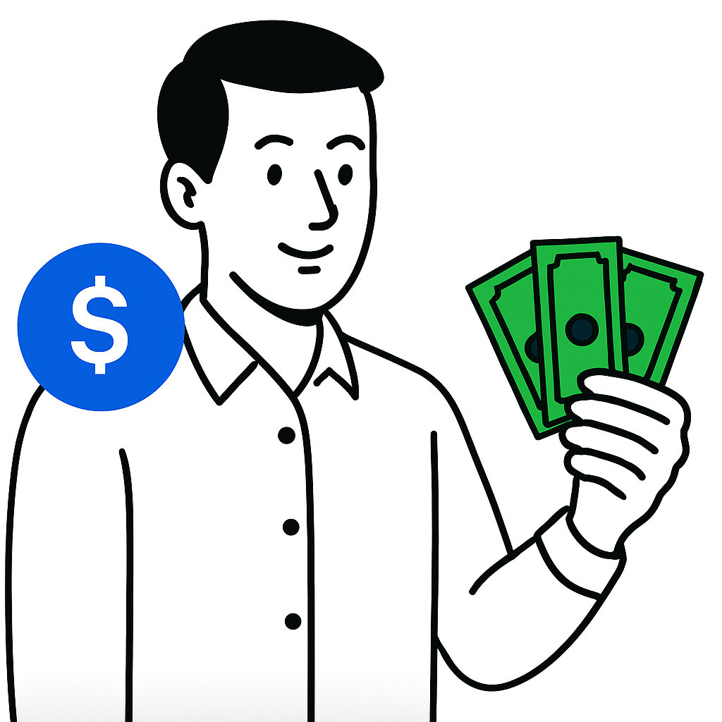Person receiving cash